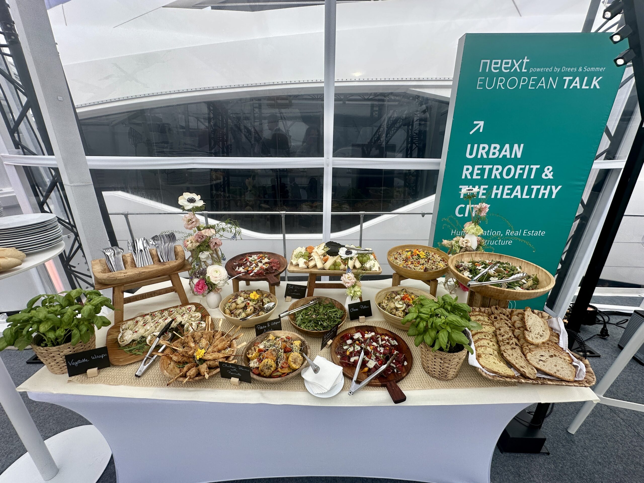 Corporate yacht interior set up for private screening and confidential meeting MIPCOM Cannes
