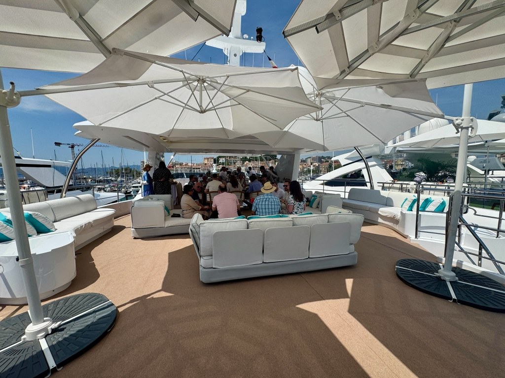 reception on board a yacht berthed at the Vieux-Port de Cannes during a congress
